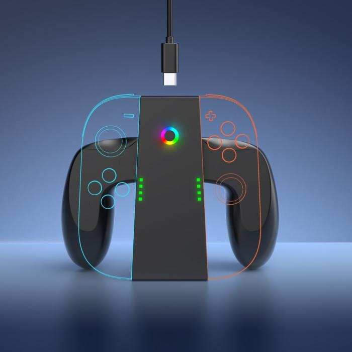 Bild 4, JYS JYS Nintendo Switch 2 Joy-Con Charging Grip Svart - Teknikhallen.se