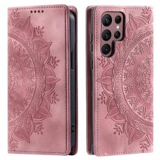  Samsung Galaxy S24 Ultra Fodral Flip Mandala L&auml;der Ros&eacute;guld - Teknikhallen.se