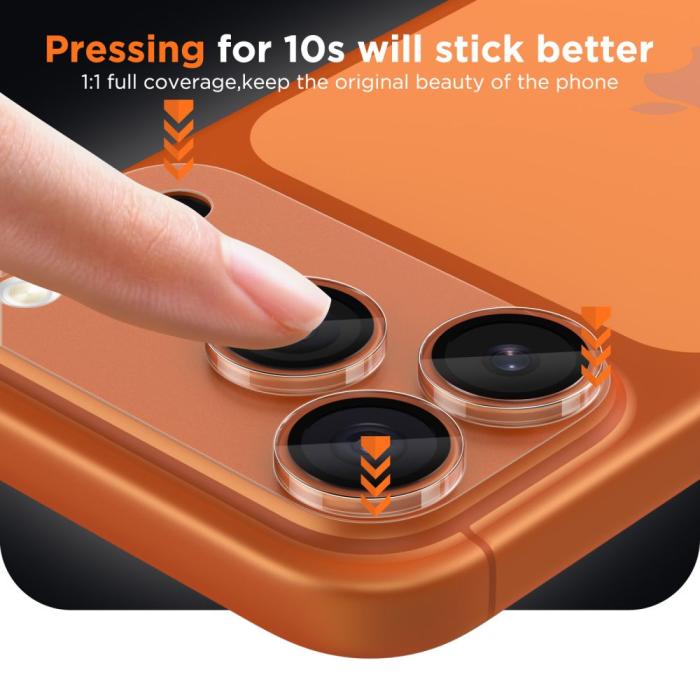 Bild 3, Tech-Protect Tech-Protect iPhone 17 Pro Linsskydd CamFull Fit+ Transparent - Teknikhallen.se