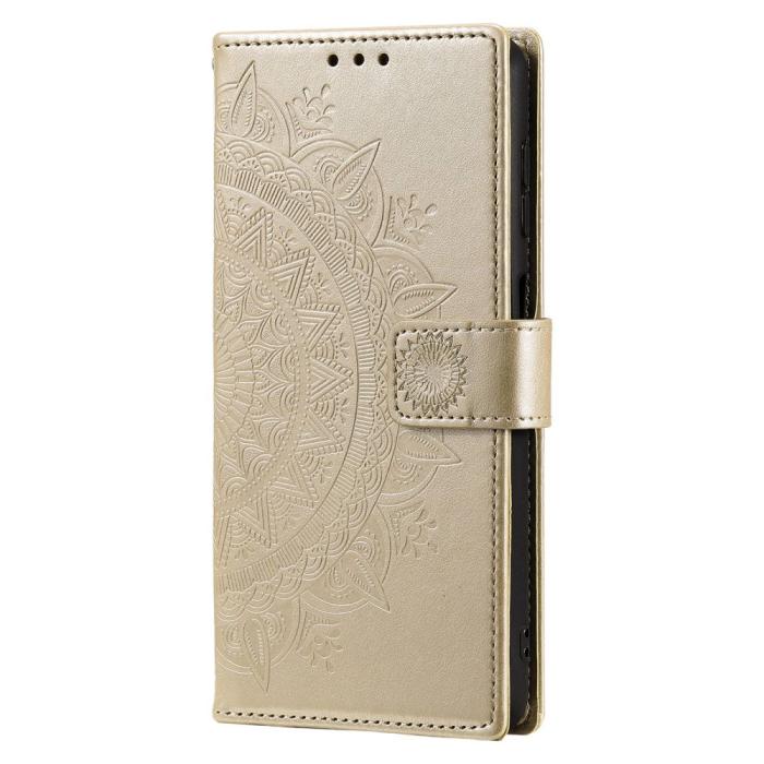 Bild 4,  Samsung Galaxy A54 5G Fodral Mandala Läder Guld - Teknikhallen.se
