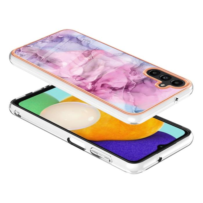 Bild 3,  Samsung Galaxy A34 5G Skal Marmor TPU Rosa - Teknikhallen.se