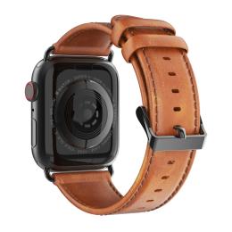  Apple Watch 42/44/45/49 mm Klockarmband Äkta Läder Brun - Teknikhallen.se