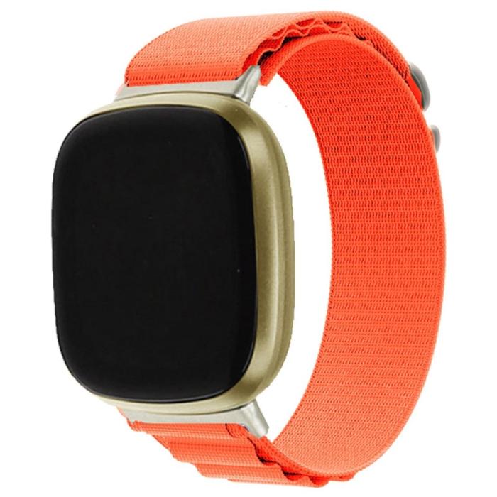 Bild 4,  Fitbit Versa 4/Sense 2 Armband Justerbar Nylon Orange - Teknikhallen.se