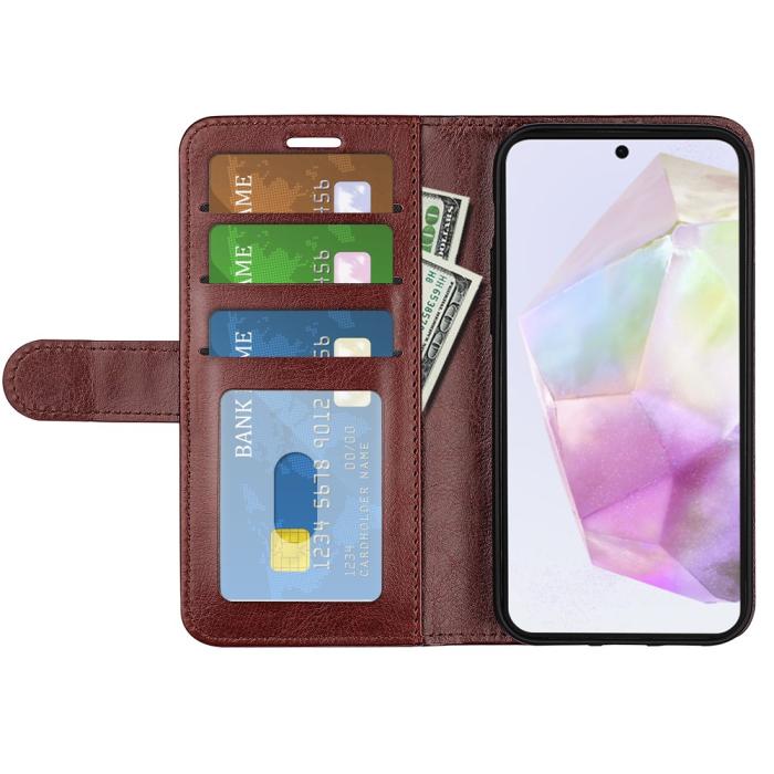 Bild 2,  Samsung Galaxy A36 5G/A56 5G Fodral Crazy Horse Läder Brun - Teknikhallen.se
