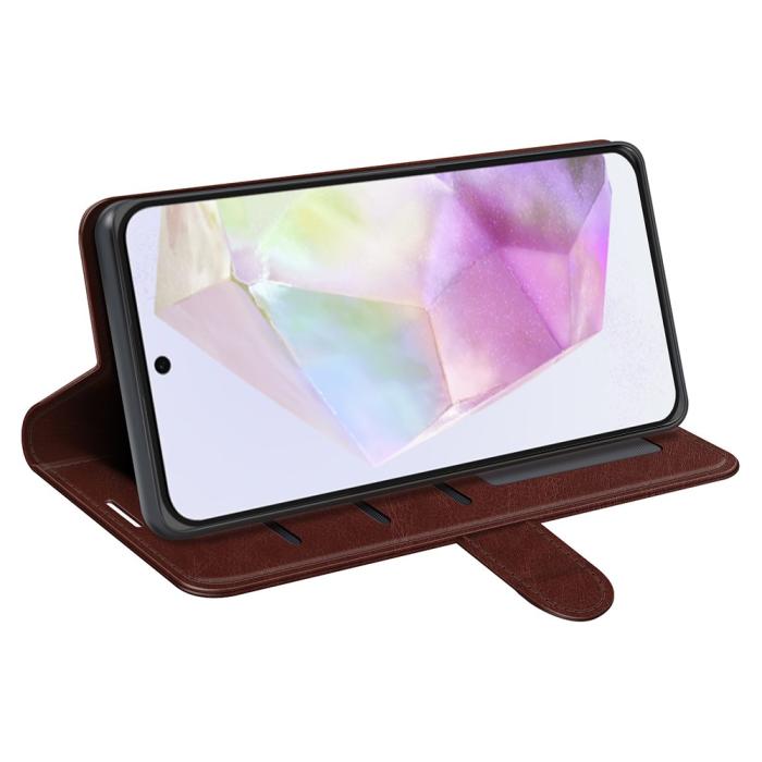 Bild 3,  Samsung Galaxy A36 5G/A56 5G Fodral Crazy Horse Läder Brun - Teknikhallen.se