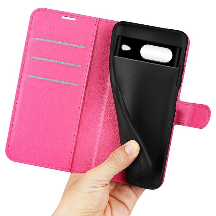 Bild 4,  Google Pixel 8 Fodral Litchi Textur Rosa - Teknikhallen.se