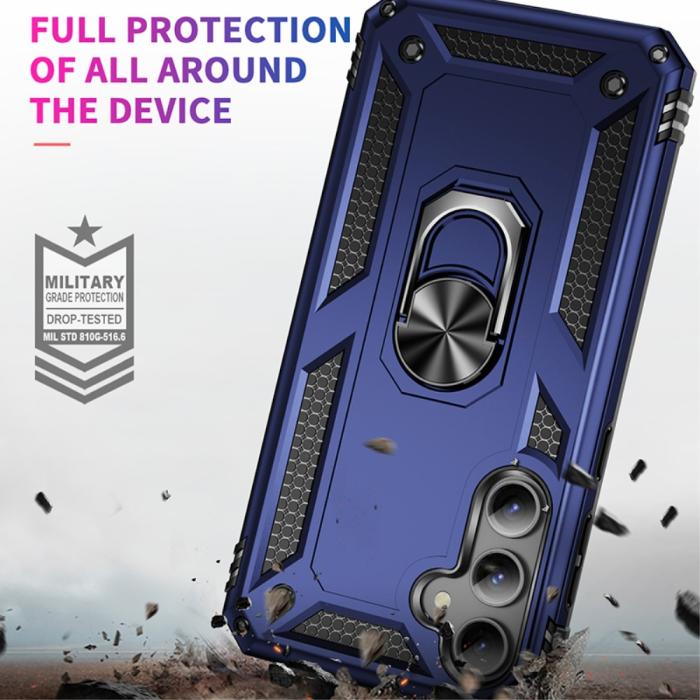 Bild 4,  Samsung Galaxy S23 FE Skal Ring Hybrid Armor Blå - Teknikhallen.se