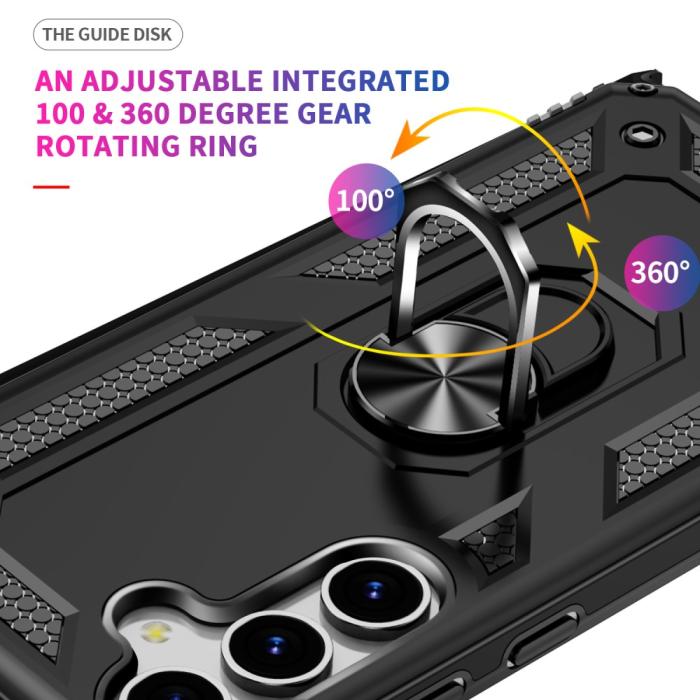 Bild 3,  Samsung Galaxy S25 Skal Armor Ring Hybrid Svart - Teknikhallen.se