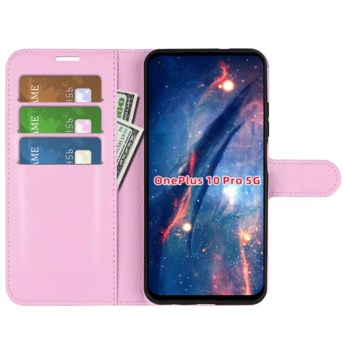 Bild 5,  OnePlus 10 Pro 5G Fodral Litchi Textur Ljus Rosa - Teknikhallen.se