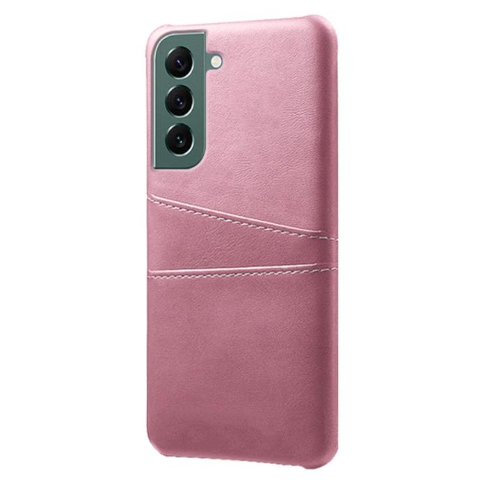 Bild 2,  Samsung Galaxy S24 Läderbelagt Skal Med Kortfack Roséguld - Teknikhallen.se