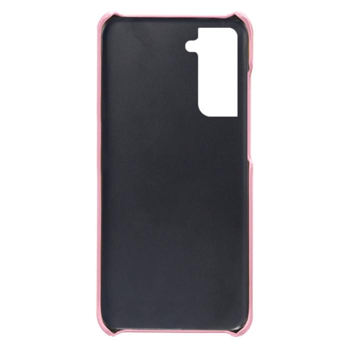 Bild 4,  Samsung Galaxy S24 Läderbelagt Skal Med Kortfack Roséguld - Teknikhallen.se