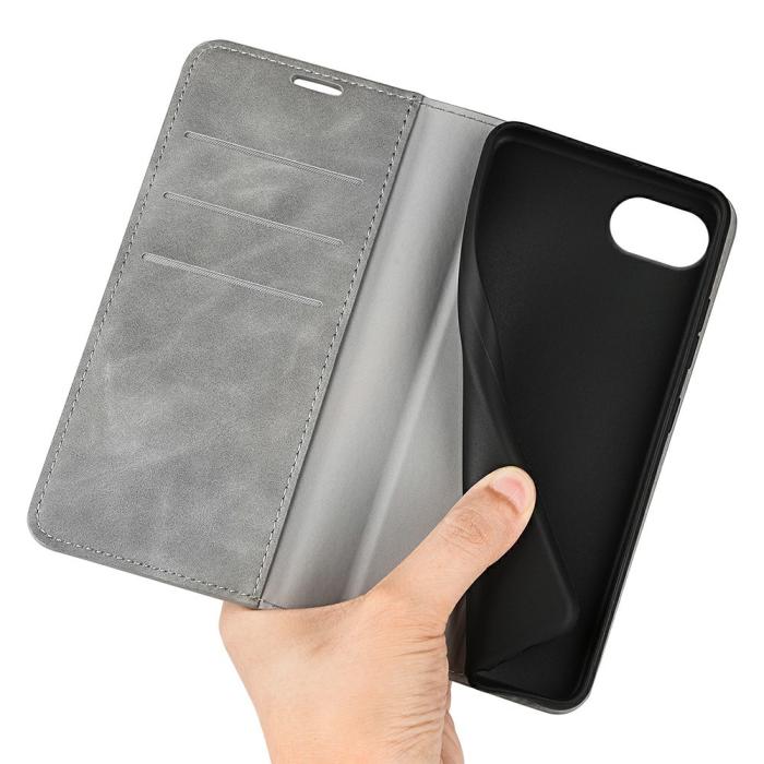 Bild 4,  iPhone 17e / 16e Fodral Flip Skin Touch Grå - Teknikhallen.se
