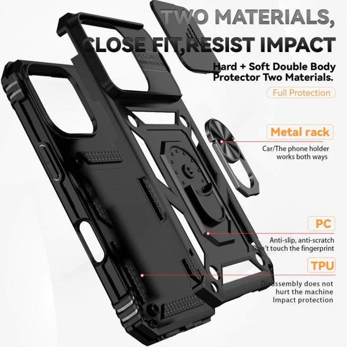 Bild 5,  iPhone 16 Pro Skal CamShield Ring Hybrid Svart - Teknikhallen.se