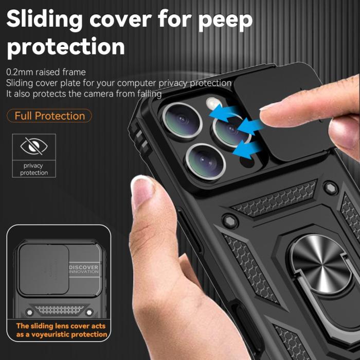 Bild 6,  iPhone 16 Pro Skal CamShield Ring Hybrid Svart - Teknikhallen.se