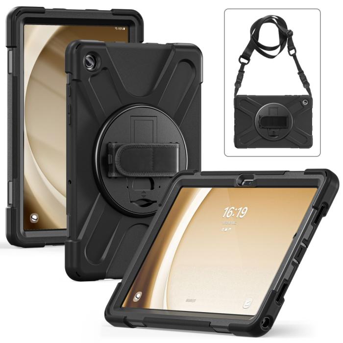Bild 2,  Samsung Galaxy Tab A9 Plus Skal 360 Rotation Shockproof Med Rem - Teknikhallen.se