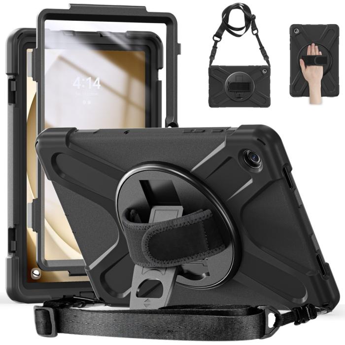 Bild 3,  Samsung Galaxy Tab A9 Plus Skal 360 Rotation Shockproof Med Rem - Teknikhallen.se