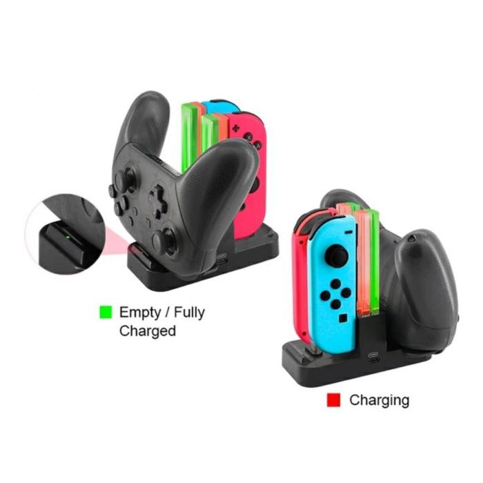 Bild 4, DOBE DOBE LED Laddningsstation För Joy-Con/Pro Handkontroller Svart - Teknikhallen.se