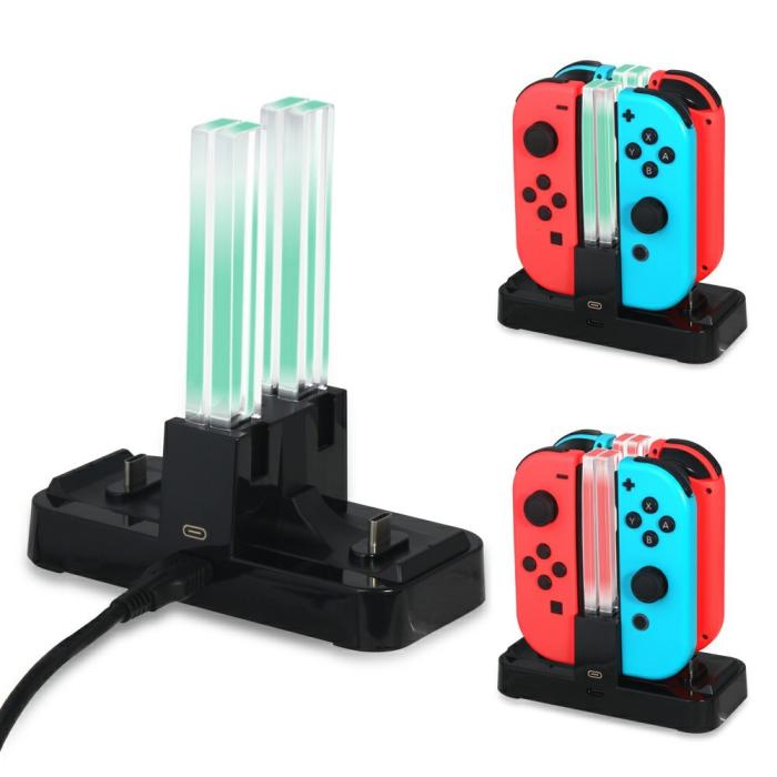 Bild 6, DOBE DOBE LED Laddningsstation För Joy-Con/Pro Handkontroller Svart - Teknikhallen.se