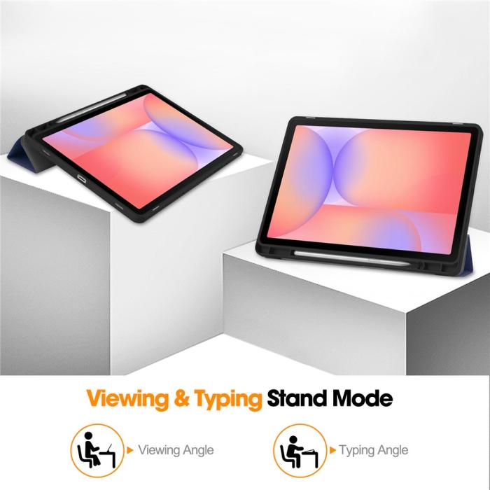 Bild 4,  Samsung Galaxy Tab S10 Lite Fodral Tri-Fold Pennhållare Mörk Blå - Teknikhallen.se