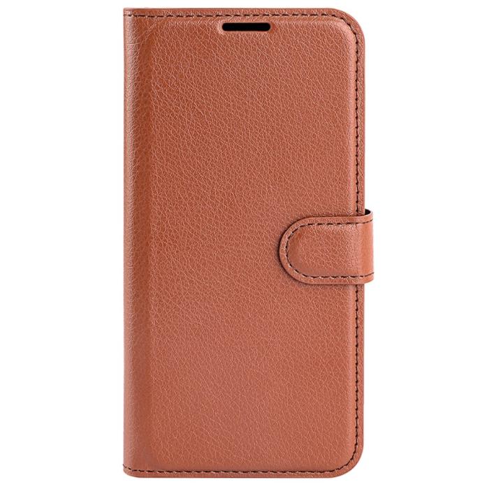 Bild 5,  Samsung Galaxy S24 Fodral Litchi Läder Brun - Teknikhallen.se