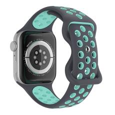 ColorPop Sportarmband Dual-Color Apple Watch 42/41/40/38 mm (M/L) Gr&aring;/Teal - Teknikhallen.se