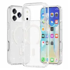  iPhone 17 Pro Max/18 Pro Max Skal MagSafe Glitter Transparent - Teknikhallen.se