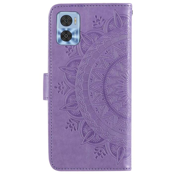 Bild 5,  Motorola Moto E22i Fodral Mandala Läder Lila - Teknikhallen.se