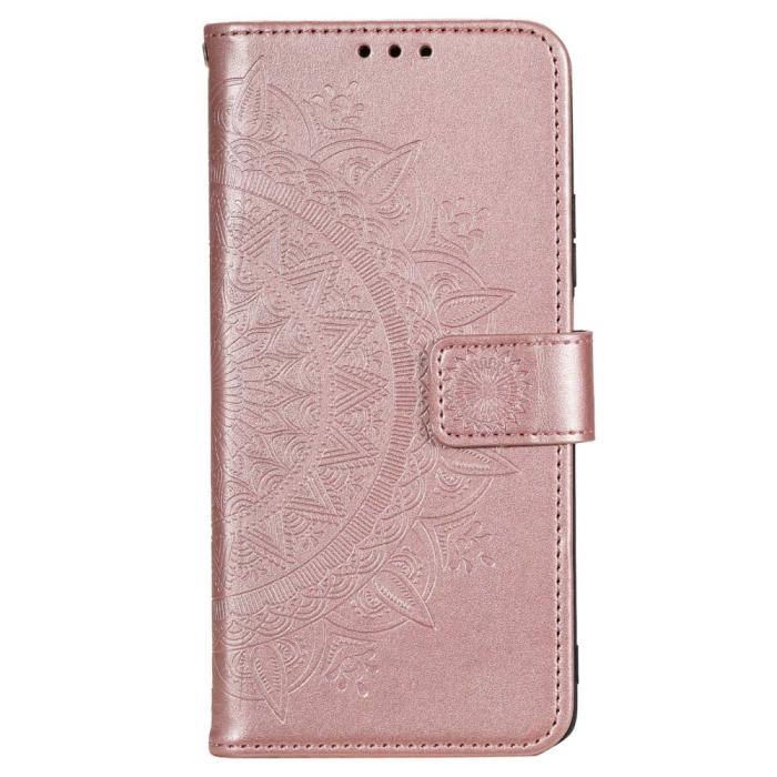 Bild 4,  Motorola Moto E22i Fodral Mandala Läder Roséguld - Teknikhallen.se