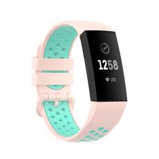  Fitbit Charge 4/3 Silikon Tr&auml;ningsarmband Ljus Rosa/Gr&ouml;n - Teknikhallen.se