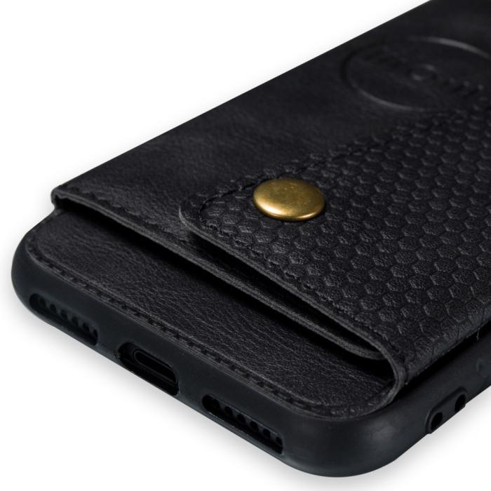 Bild 4,  iPhone 7/8/SE (2020/2022) - Läder Skal Med Kortfack Och Magnet - Svart - Teknikhallen.se