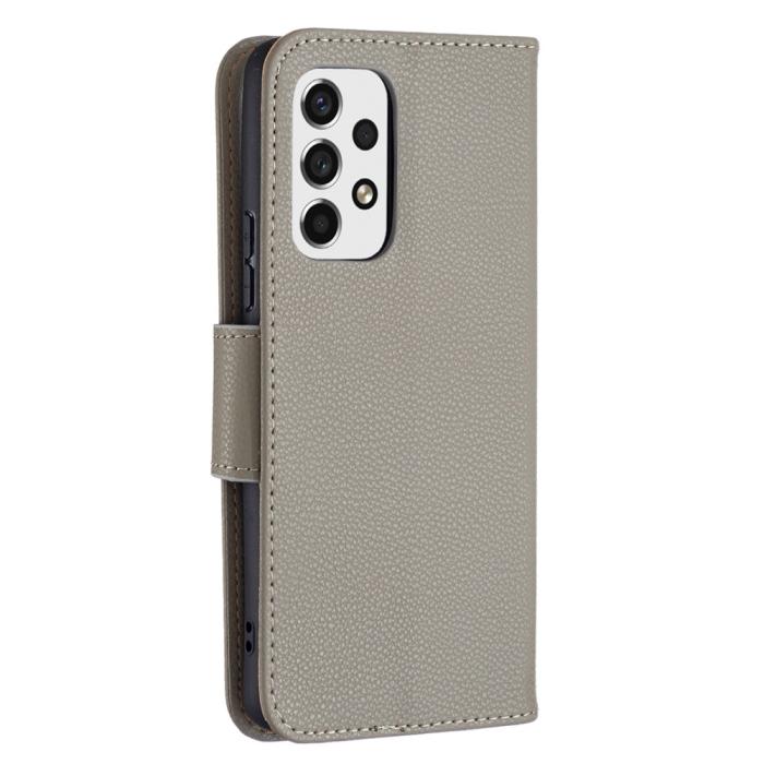 Bild 3,  Samsung Galaxy A53 5G Fodral Litchi Shark Läder Grå - Teknikhallen.se
