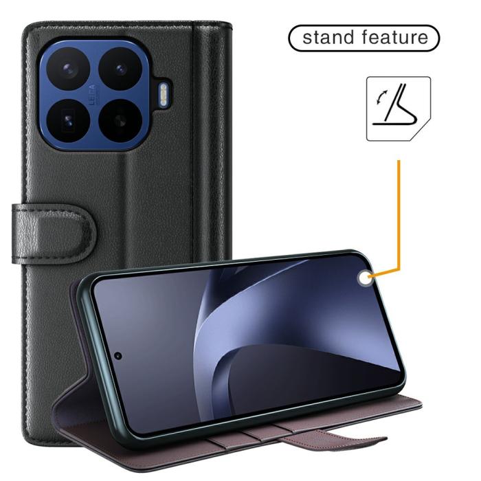 Bild 5,  Xiaomi 17T Pro Fodral Premium Split Läder Svart - Teknikhallen.se