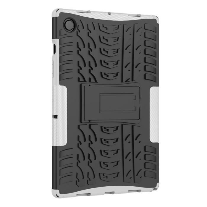 Bild 3,  Samsung Galaxy Tab A8 10.5 (2021) Skal Rugged Kickstand Armor Vit - Teknikhallen.se