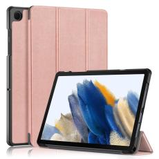  Samsung Galaxy Tab A9 Plus Fodral Tri-Fold PU L&auml;der Ros&eacute;guld - Teknikhallen.se