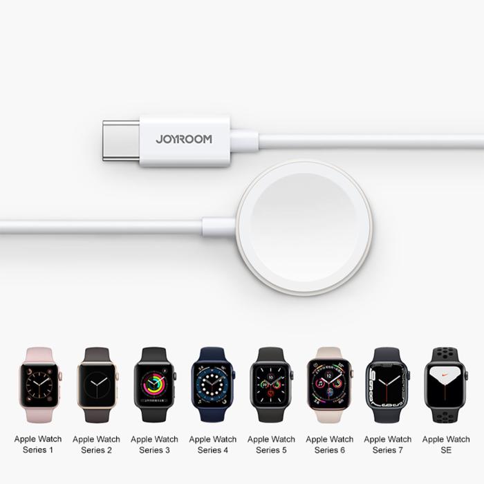 Bild 3, JOYROOM Joyroom Apple Watch Trådlös Induktion Laddare 1.2m USB-C Vit - Teknikhallen.se