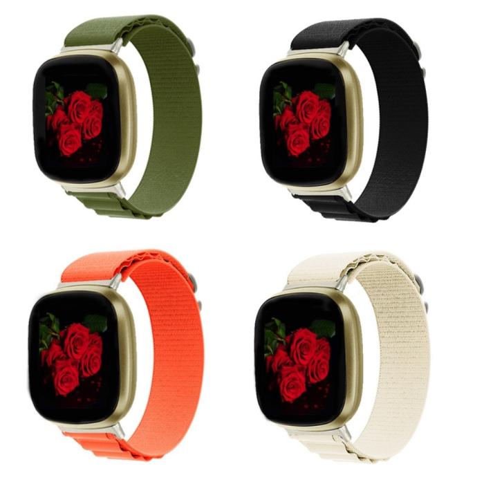 Bild 5,  Fitbit Versa 4/Sense 2 Armband Justerbar Nylon Svart - Teknikhallen.se