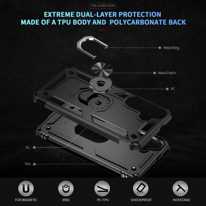 Bild 6,  Samsung Galaxy S25 Skal Armor Ring Hybrid Svart - Teknikhallen.se