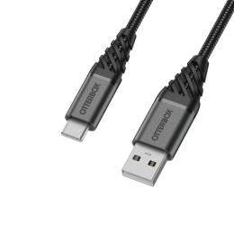 OtterBox OtterBox Premium 1m USB-C - USB-A Kabel Nylonflätad Svart - Teknikhallen.se