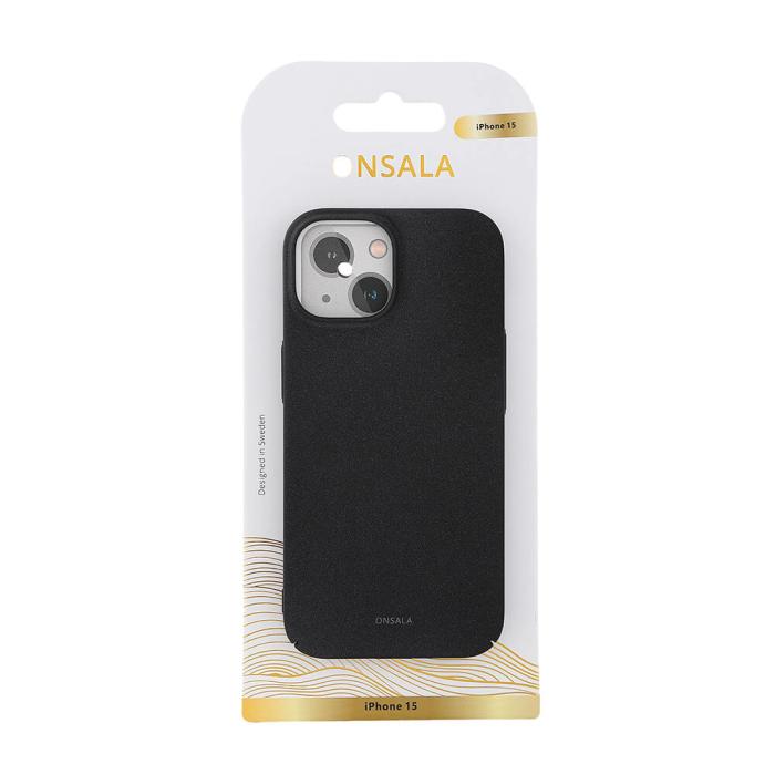 Bild 2, Onsala ONSALA iPhone 15 Skal Ultraslim Sand Burst Svart - Teknikhallen.se
