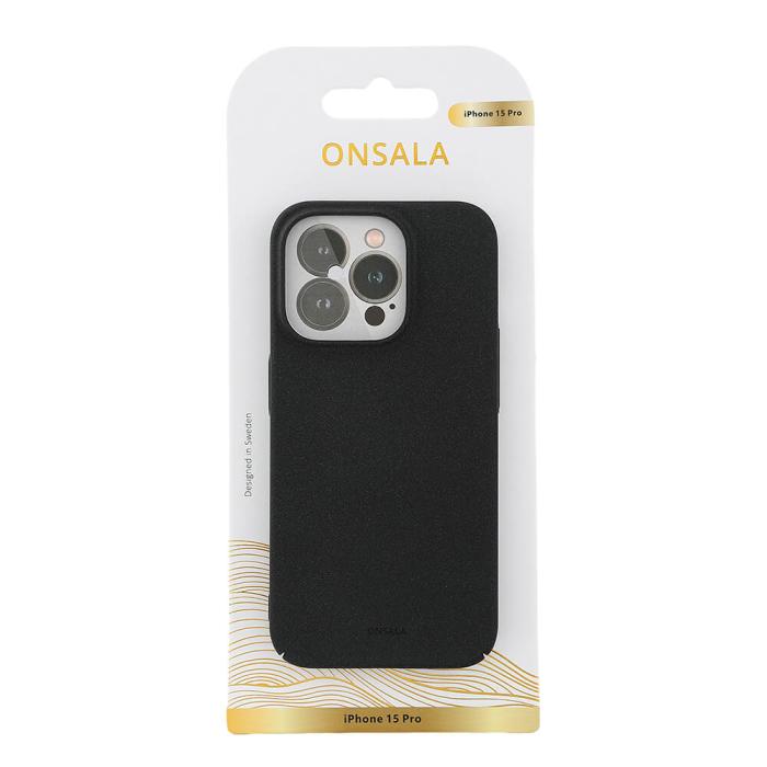 Bild 2, Onsala ONSALA iPhone 15 Pro Skal Ultraslim Sand Burst Svart - Teknikhallen.se
