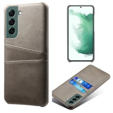  Samsung Galaxy S24 L&auml;derbelagt Skal Med Kortfack Gr&aring; - Teknikhallen.se