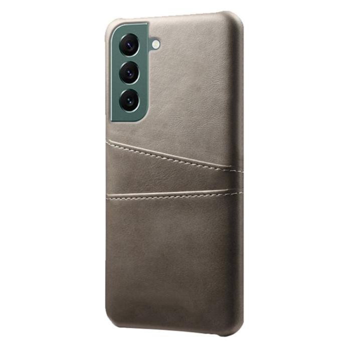 Bild 2,  Samsung Galaxy S24 Läderbelagt Skal Med Kortfack Grå - Teknikhallen.se
