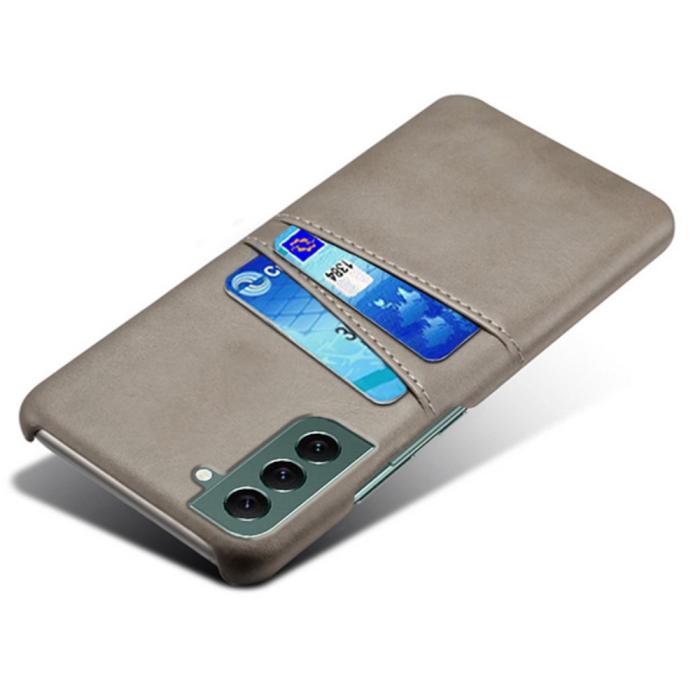 Bild 3,  Samsung Galaxy S24 Läderbelagt Skal Med Kortfack Grå - Teknikhallen.se