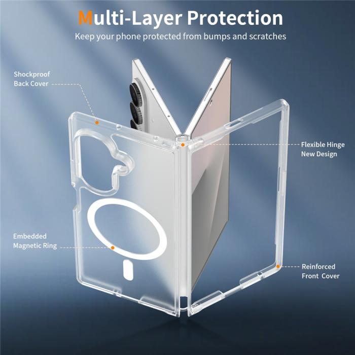 Bild 3,  Samsung Galaxy Z Fold 8 Ultra Skal MagSafe TPU Transparent - Teknikhallen.se