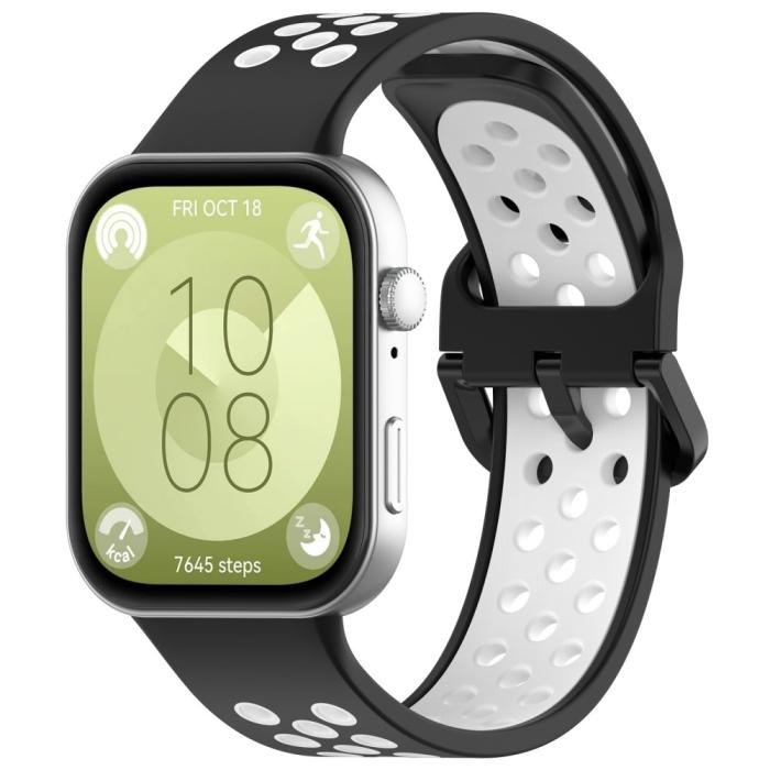 Bild 4,  Huawei Watch Fit 3 Sportarmband Dual-Color Svart/Vit - Teknikhallen.se