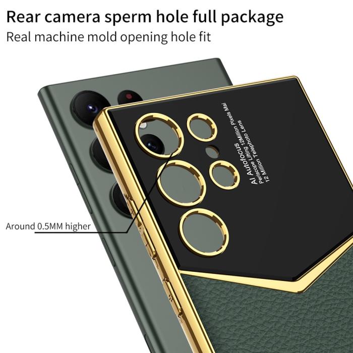Bild 5, GKK GKK Galaxy S24 Ultra Skal Läder Hybrid Electroplate Vit - Teknikhallen.se