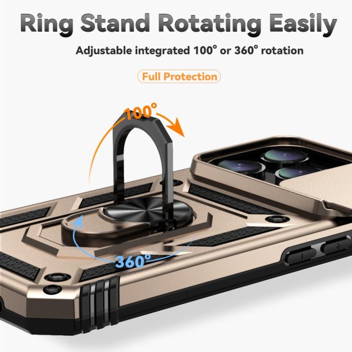 Bild 5,  iPhone 16 Pro Skal CamShield Ring Hybrid Guld - Teknikhallen.se