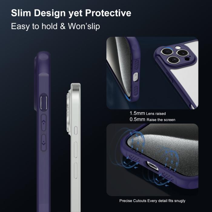 Bild 5, LEEU DESIGN LEEU DESIGN iPhone 16 Pro Max Skal Shockproof Mörk Blå/Lila - Teknikhallen.se