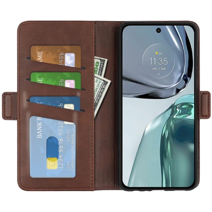 Bild 4,  Motorola Moto G62 5G Fodral Magnetisk Stängning Brun - Teknikhallen.se