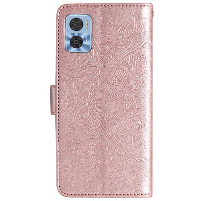 Bild 5,  Motorola Moto E22i Fodral Mandala Läder Roséguld - Teknikhallen.se